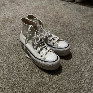 White Converse Platforms